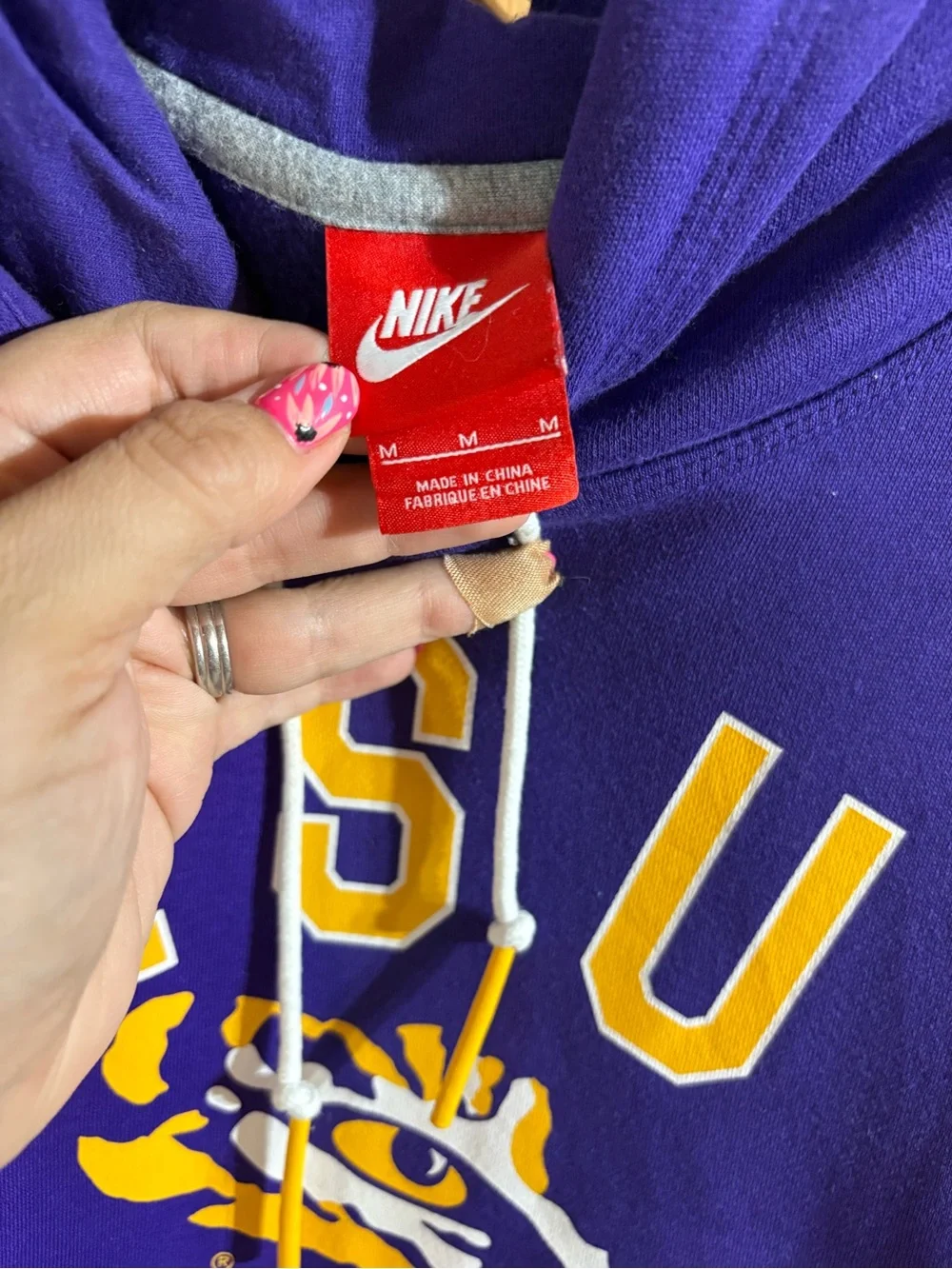 Nike Purple and Yellow LSU Tigers Crewneck Sweatshirt